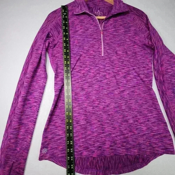 Athleta Women's Pullover Half-zip Small Pink Purple Poly Spandex LS Run Crossfit - Picture 15 of 16
